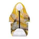 Yellow And White Python Snake Print Dog Zip Up Hoodie