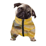 Yellow And White Python Snake Print Dog Zip Up Jacket