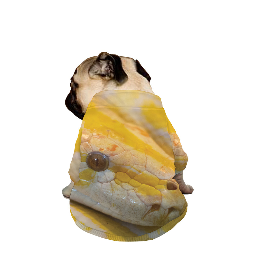 Yellow And White Python Snake Print Dog Zip Up Jacket
