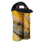 Yellow And White Python Snake Print Double Neoprene Wine Tote