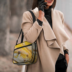 Yellow And White Python Snake Print Double Strap Bible Bag
