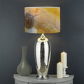 Yellow And White Python Snake Print Drum Lamp Shade