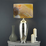 Yellow And White Python Snake Print Drum Lamp Shade
