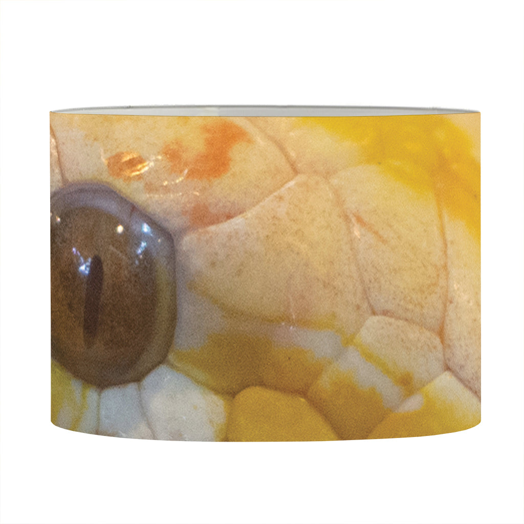 Yellow And White Python Snake Print Drum Lamp Shade