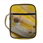 Yellow And White Python Snake Print Front Pocket Bible Bag