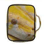Yellow And White Python Snake Print Front Pocket Bible Bag