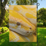 Yellow And White Python Snake Print Garden Flag