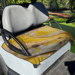 Yellow And White Python Snake Print Golf Cart Seat Cover