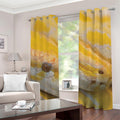 Yellow And White Python Snake Print Grommet Curtains
