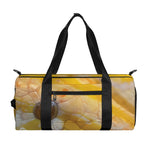 Yellow And White Python Snake Print Gym Bag