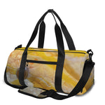 Yellow And White Python Snake Print Gym Bag