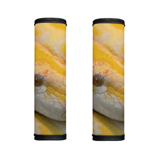 Yellow And White Python Snake Print Handle Covers