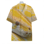 Yellow And White Python Snake Print Hawaiian Shirt