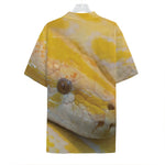 Yellow And White Python Snake Print Hawaiian Shirt