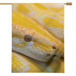 Yellow And White Python Snake Print House Flag