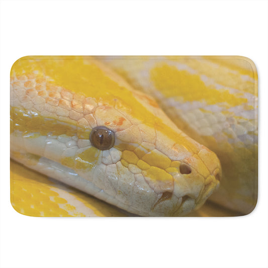 Yellow And White Python Snake Print Indoor Door Mat