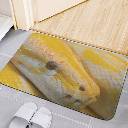 Yellow And White Python Snake Print Indoor Door Mat