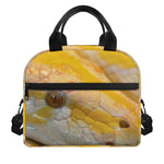 Yellow And White Python Snake Print Insulated Lunch Bag