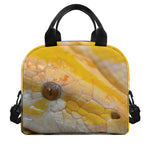 Yellow And White Python Snake Print Insulated Lunch Bag