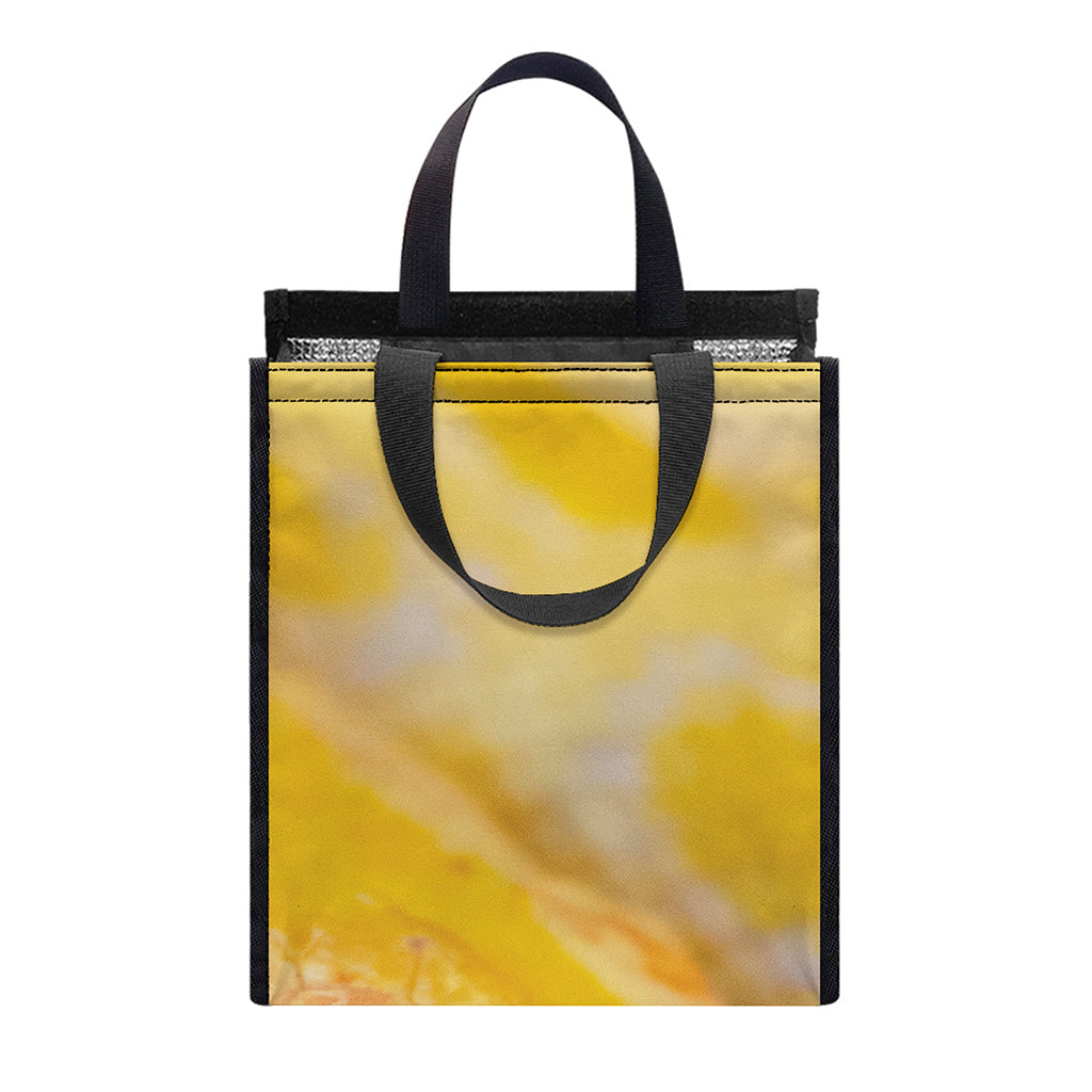 Yellow And White Python Snake Print Insulated Lunch Tote