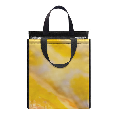 Yellow And White Python Snake Print Insulated Lunch Tote