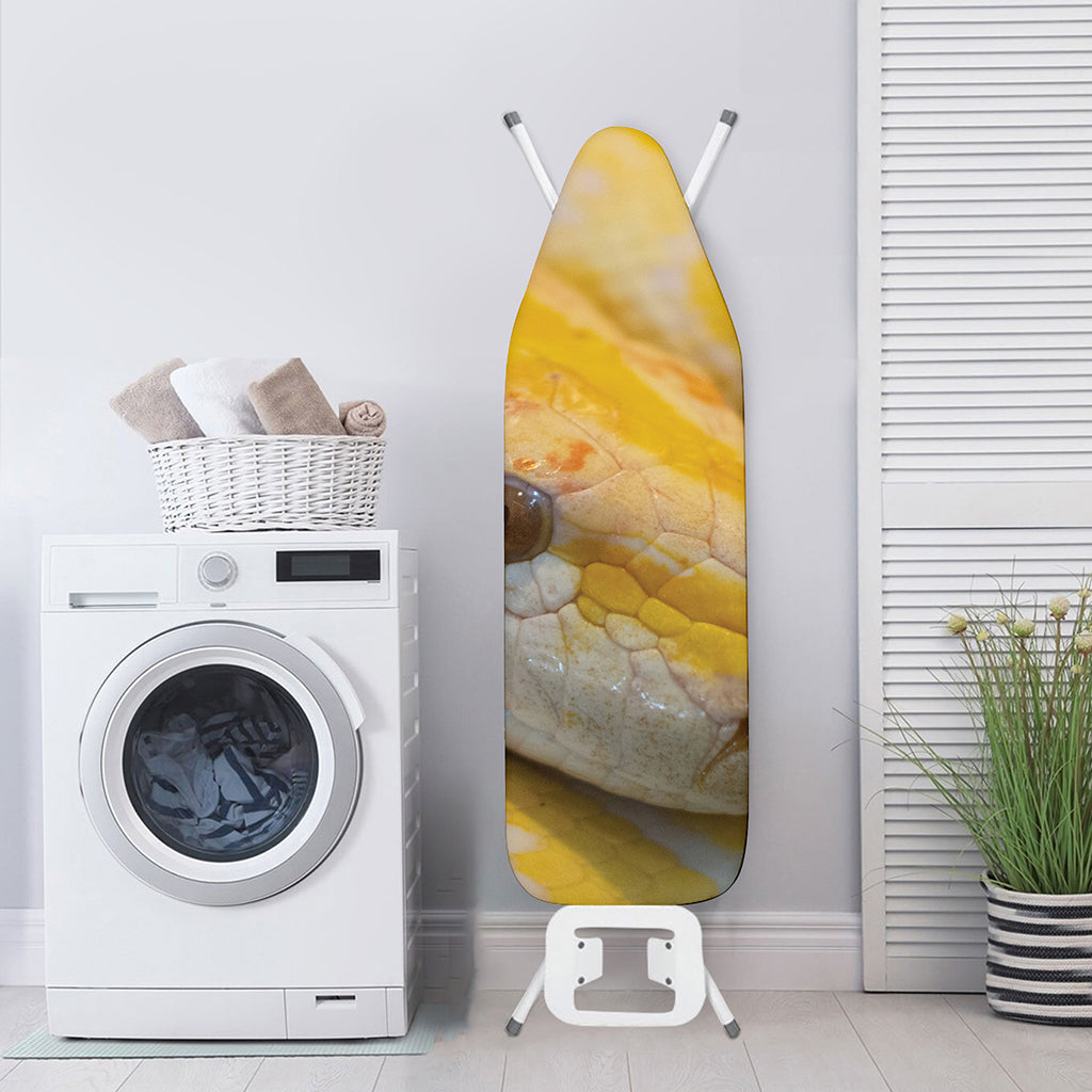 Yellow And White Python Snake Print Ironing Board Cover