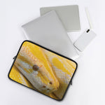 Yellow And White Python Snake Print Laptop Sleeve