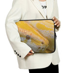 Yellow And White Python Snake Print Laptop Sleeve