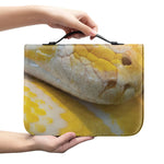 Yellow And White Python Snake Print Leather Bible Cover