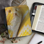 Yellow And White Python Snake Print Leather Bible Cover