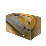 Yellow And White Python Snake Print Leather Tissue Box Cover