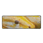 Yellow And White Python Snake Print Long Kitchen Mat