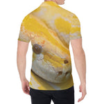 Yellow And White Python Snake Print Men's Shirt