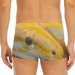 Yellow And White Python Snake Print Men's Short Boxer Briefs