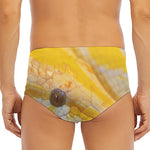 Yellow And White Python Snake Print Men's Triangle Swim Briefs