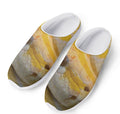 Yellow And White Python Snake Print Mesh Casual Shoes