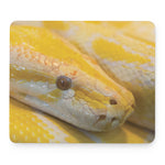 Yellow And White Python Snake Print Mouse Pad