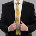 Yellow And White Python Snake Print Necktie