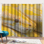 Yellow And White Python Snake Print Pencil Pleat Curtains