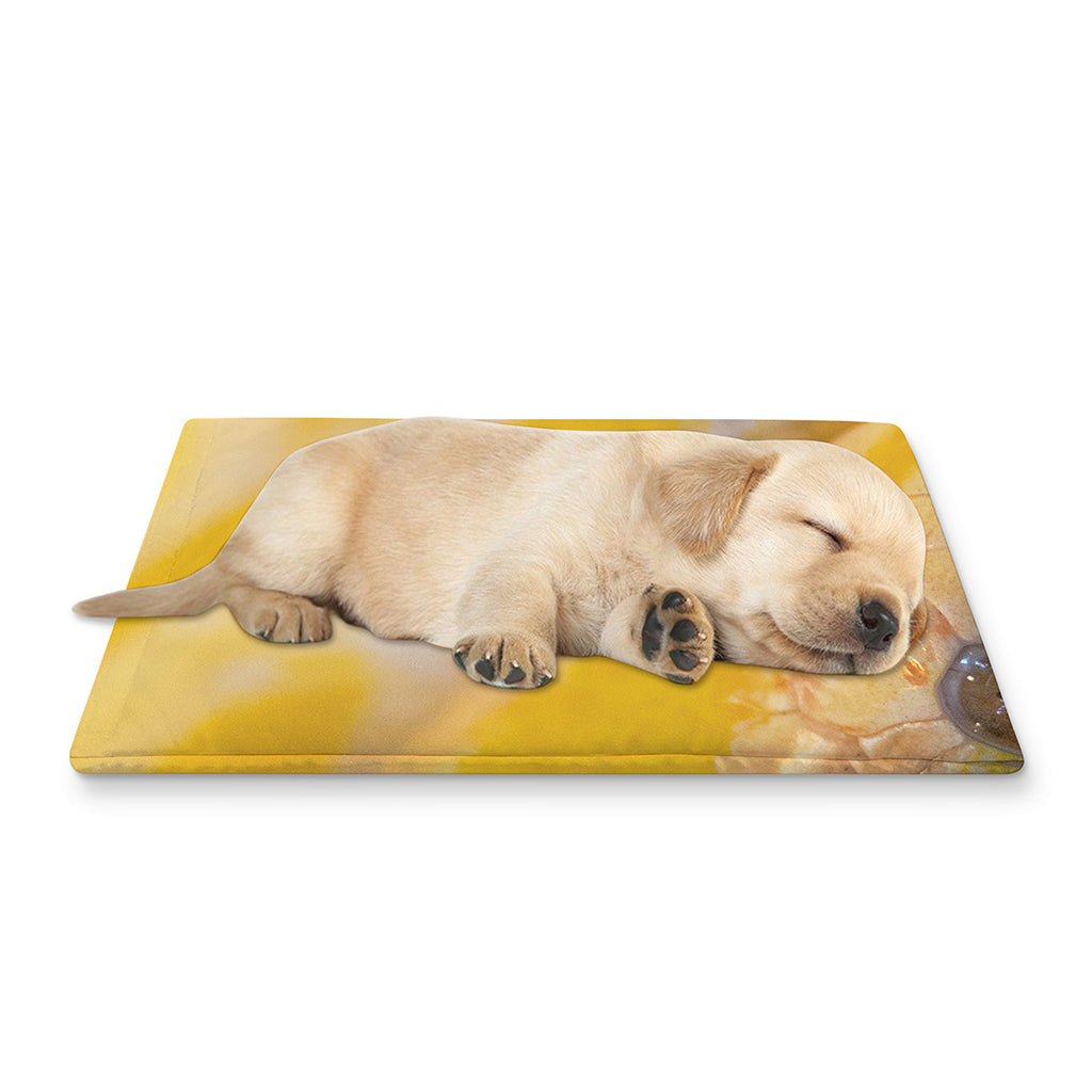 Yellow And White Python Snake Print Pet Cooling Mat Cover