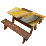 Yellow And White Python Snake Print Picnic Table Cover
