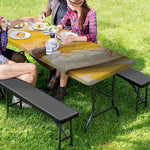 Yellow And White Python Snake Print Picnic Table Cover