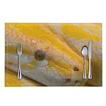 Yellow And White Python Snake Print Placemat