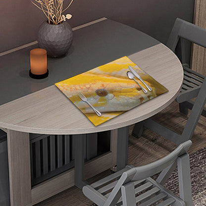 Yellow And White Python Snake Print Placemat