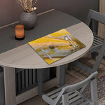 Yellow And White Python Snake Print Placemat