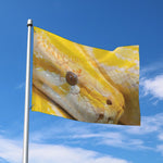 Yellow And White Python Snake Print Polyester Flag