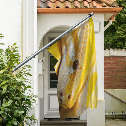 Yellow And White Python Snake Print Polyester Flag