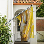 Yellow And White Python Snake Print Polyester Flag