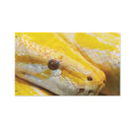 Yellow And White Python Snake Print Polyester Flag