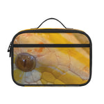 Yellow And White Python Snake Print Portable Lunch Bag